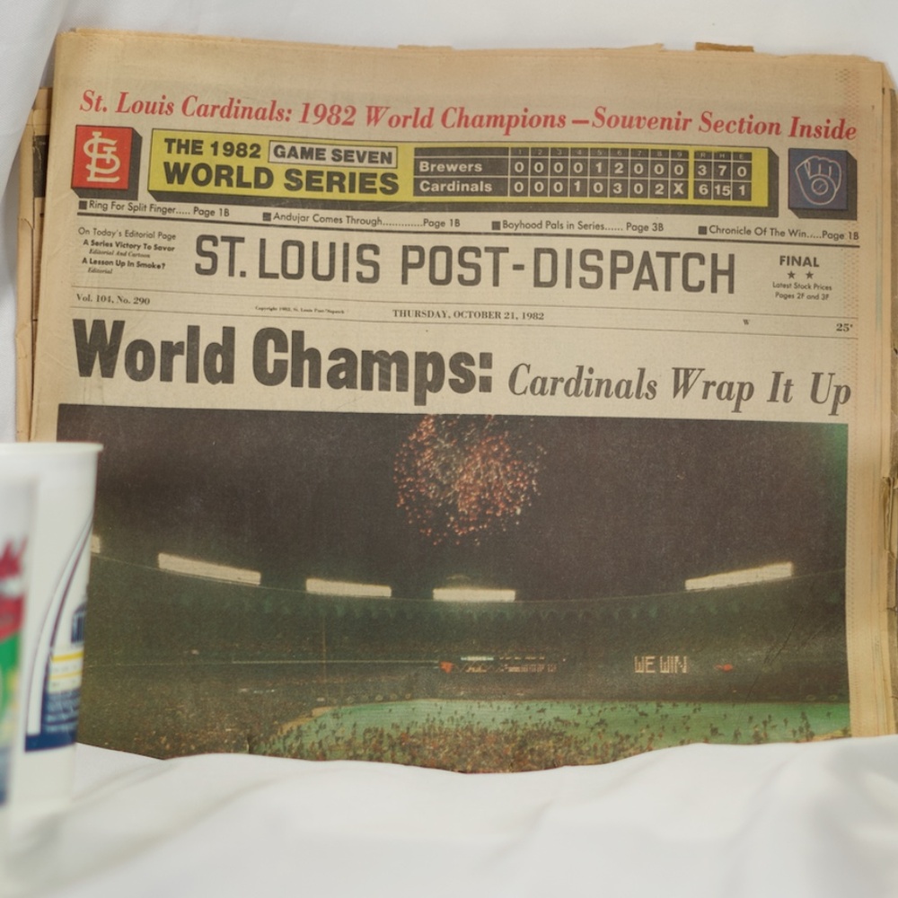 Original 1982 St. Louis Cardinals World Series Post-Dispatch Newspaper
